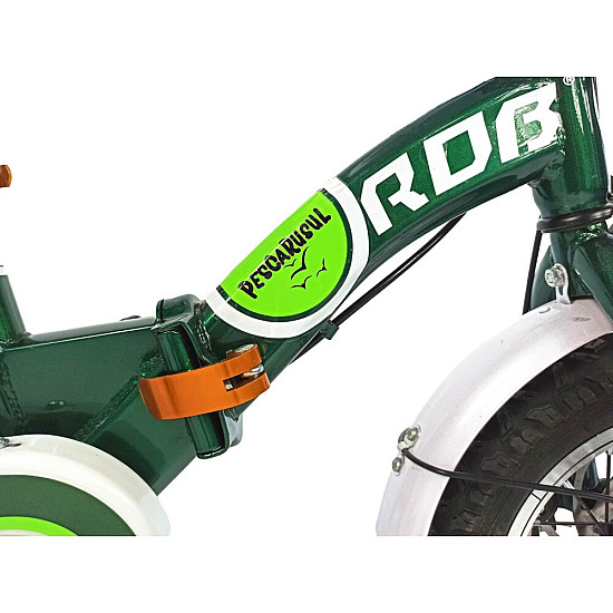 Bicicleta Copii "RDB Pescarusul" Verde, Pliabila, cu Frana Disc (12 inch)