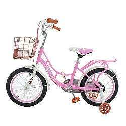 Bicicletă RDB LEBĂDA 20 Inch cu coșuleț și roți ajutătoare, Roz