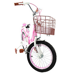 Bicicletă RDB LEBĂDA 20 Inch cu coșuleț și roți ajutătoare, Roz